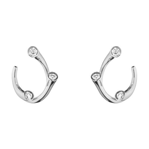 Georg Jensen Magic 18ct White Gold Diamond Set Hoop Earrings - Berry's Jewellers