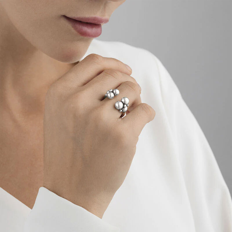 Moonlight Grapes Silver Open Ring