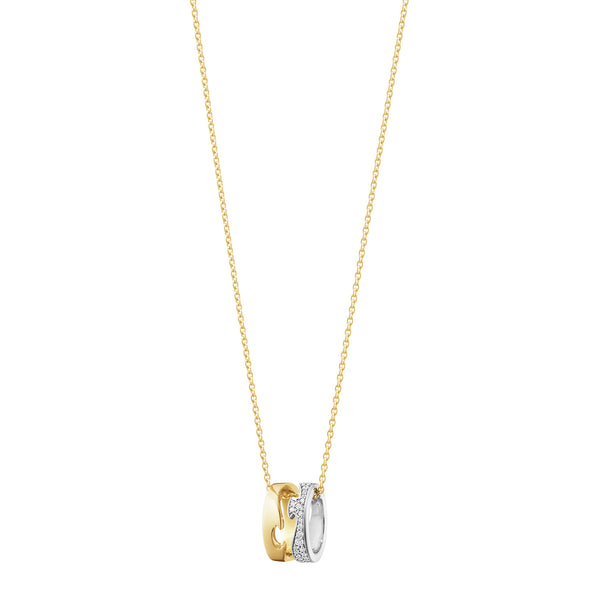 Georg Jensen Fusion 18ct Yellow And White Gold Diamond Set Open Pendant - Berry's Jewellers