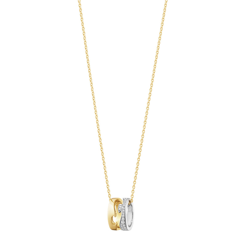 Georg Jensen Fusion 18ct Yellow And White Gold Diamond Set Open Pendant - Berry's Jewellers