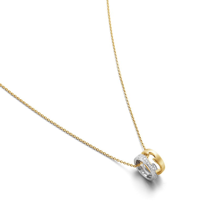 Georg Jensen Fusion 18ct Yellow And White Gold Diamond Set Open Pendant - Berry's Jewellers