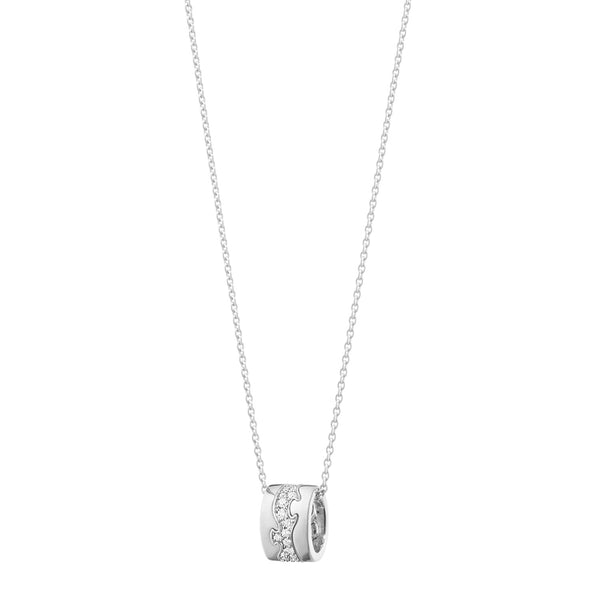 Georg Jensen Fusion 18ct White Gold Pave Set Diamond Pendant - Berry's Jewellers