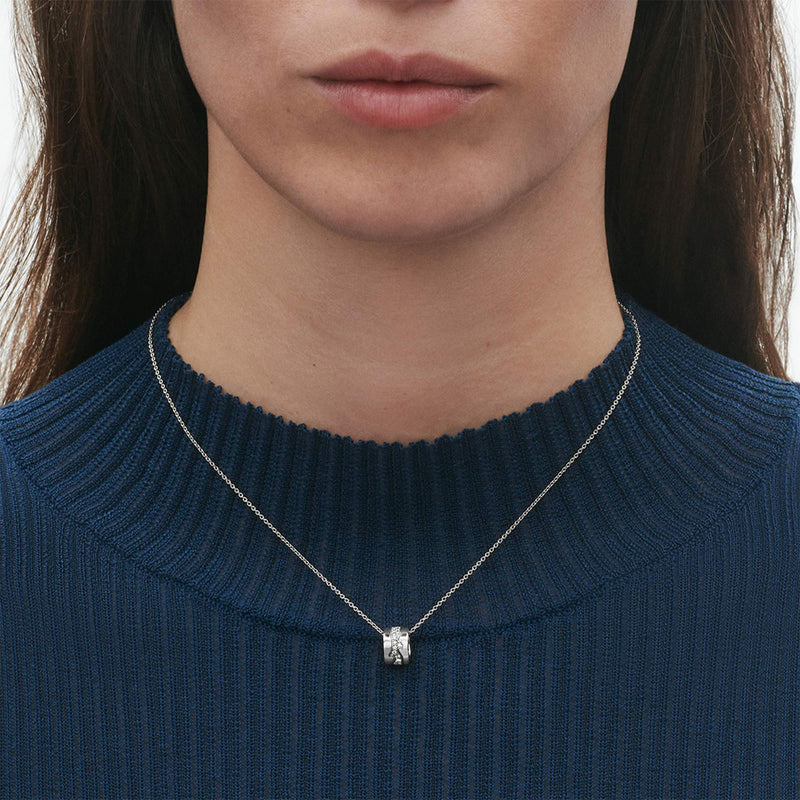 Georg Jensen Fusion 18ct White Gold Pave Set Diamond Pendant - Berry's Jewellers