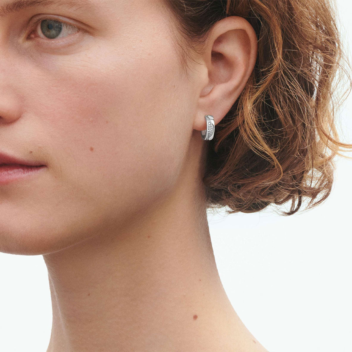 Georg Jensen Fusion 18ct White Gold Diamond Set Hoop Earrings - Berry's Jewellers