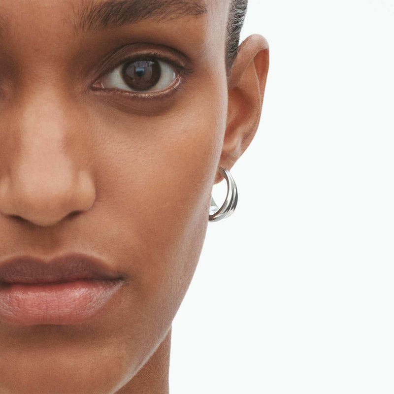 Georg Jensen Curve Sterling Silver Hoop Earrings - Berry's Jewellers