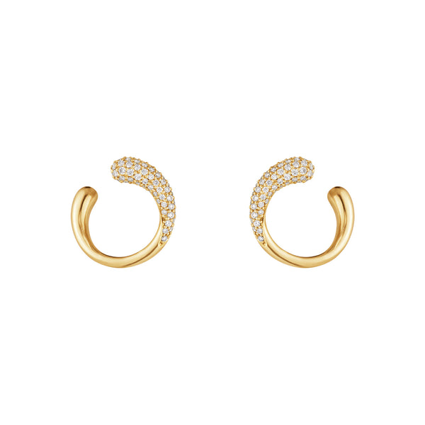 Georg Jensen Mercy 18ct Yellow Gold Diamond Set Earrings - Berry's Jewellers