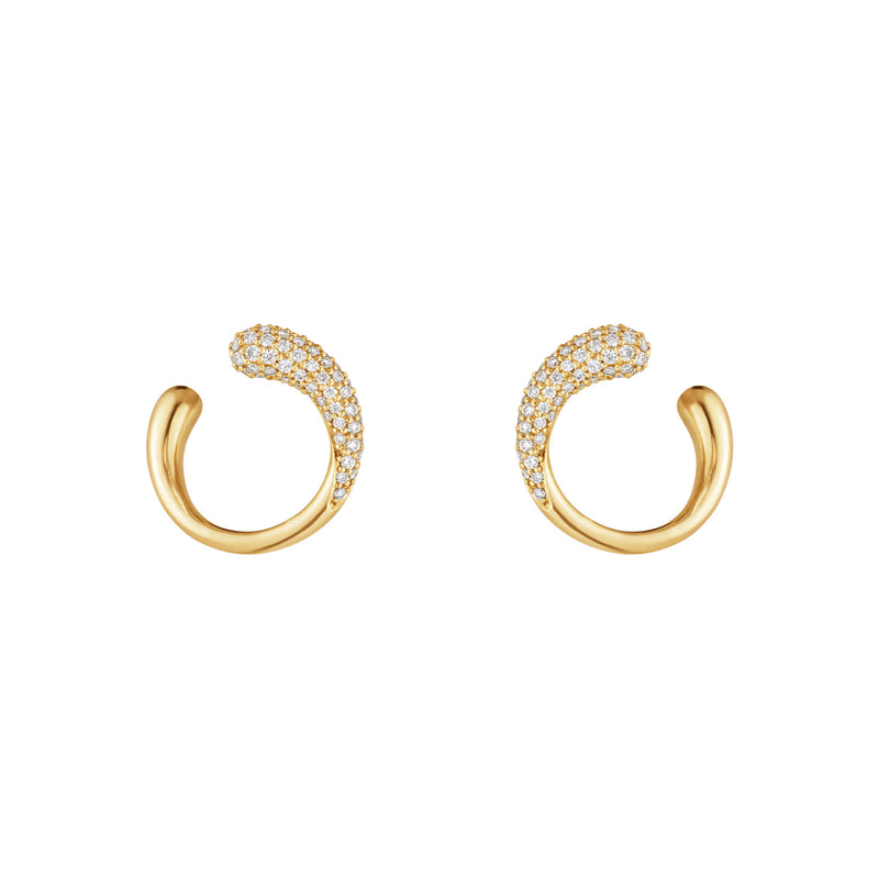 Georg Jensen Mercy 18ct Yellow Gold Diamond Set Earrings - Berry's Jewellers