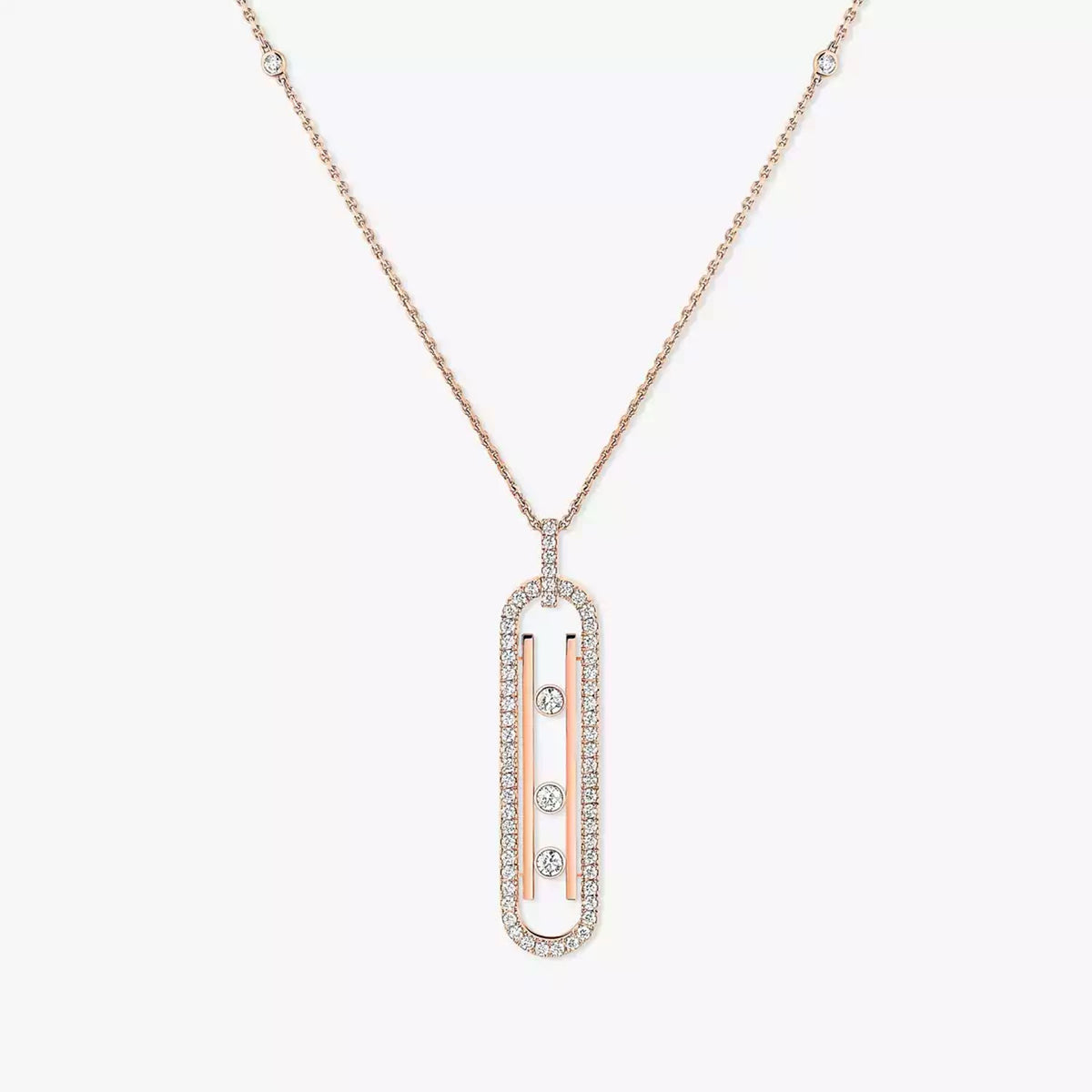 Move 10th PM 18ct Pink Gold Diamond Necklace