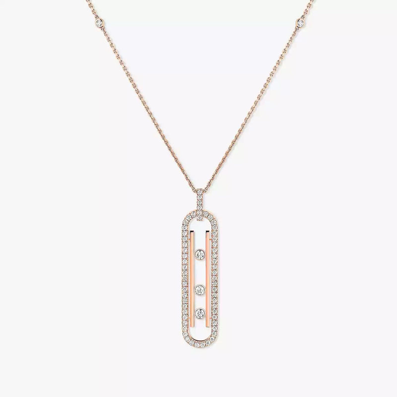 Move 10th PM 18ct Pink Gold Diamond Necklace