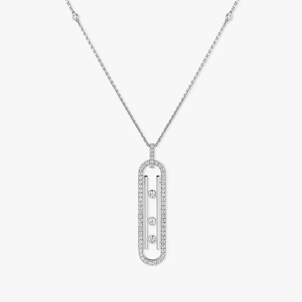 Move 10th PM 18ct White Gold Diamond Set Necklace