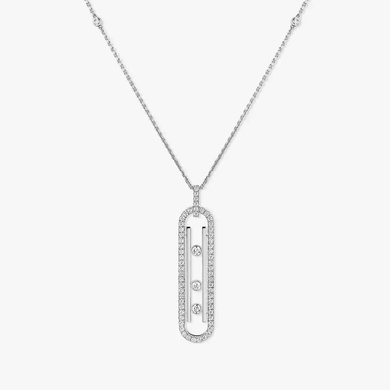 Move 10th PM 18ct White Gold Diamond Set Necklace