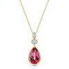 18ct Yellow Gold Tourmaline And Diamond Drop Pendant