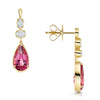 18ct Yellow Gold Tourmaline And Diamond Drop Earrings