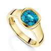 18ct Yellow Gold Blue Zircon Ring