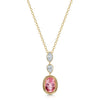 18ct Yellow Gold Pink Tourmaline And Diamond Drop Pendant