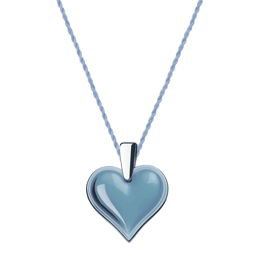 Amoureuse Beaucoup Ocean Blue Crystal Heart Necklace