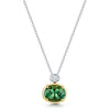 18ct Yellow and White Gold Green Tourmaline and Diamond Pendant