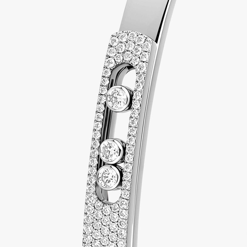 Move Noa 18ct White Gold Pave Diamond Set Bangle