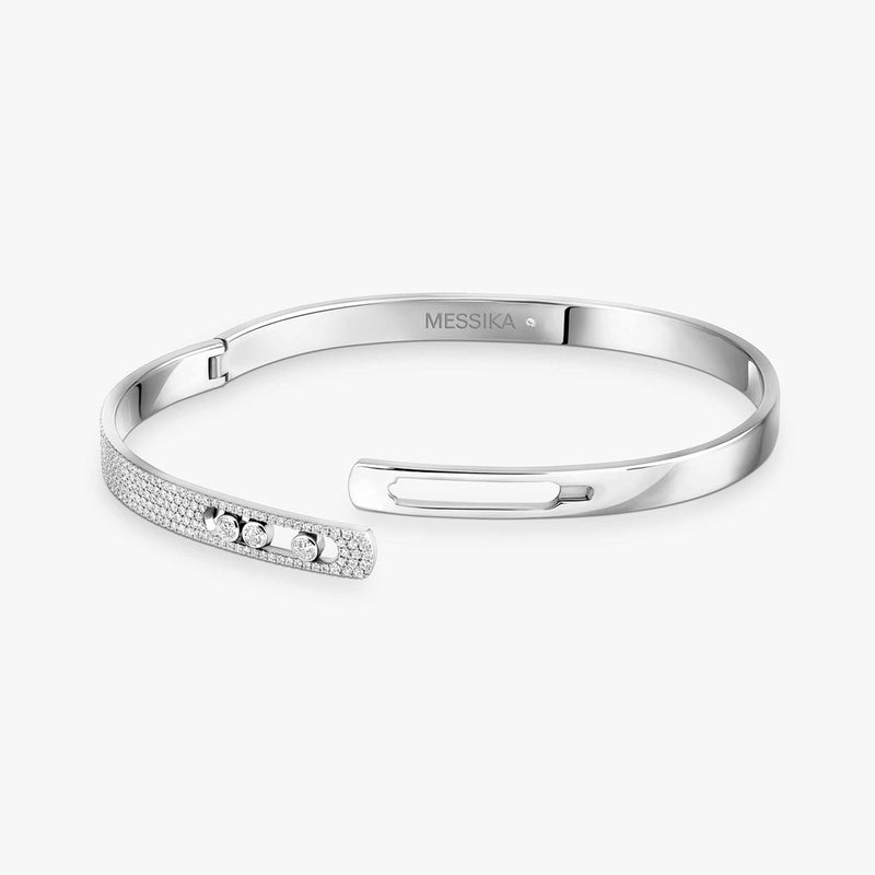 Move Noa 18ct White Gold Pave Diamond Set Bangle