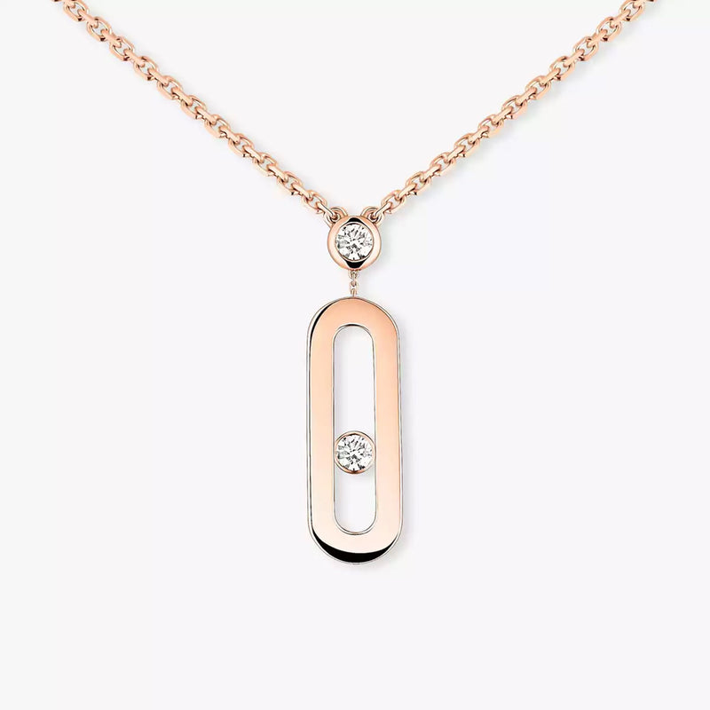 Move Uno Long Necklace 18ct Pink Gold