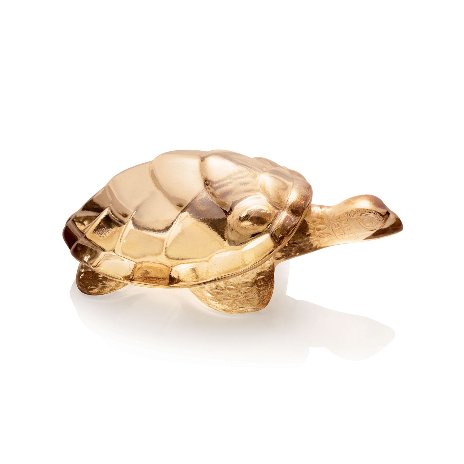 Lalique Gold Lustre Crystal Caroline Turtle Sculpture - Berry's Jewellers