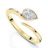 18ct Yellow Gold Pear Cut Diamond Rubover Set Ring