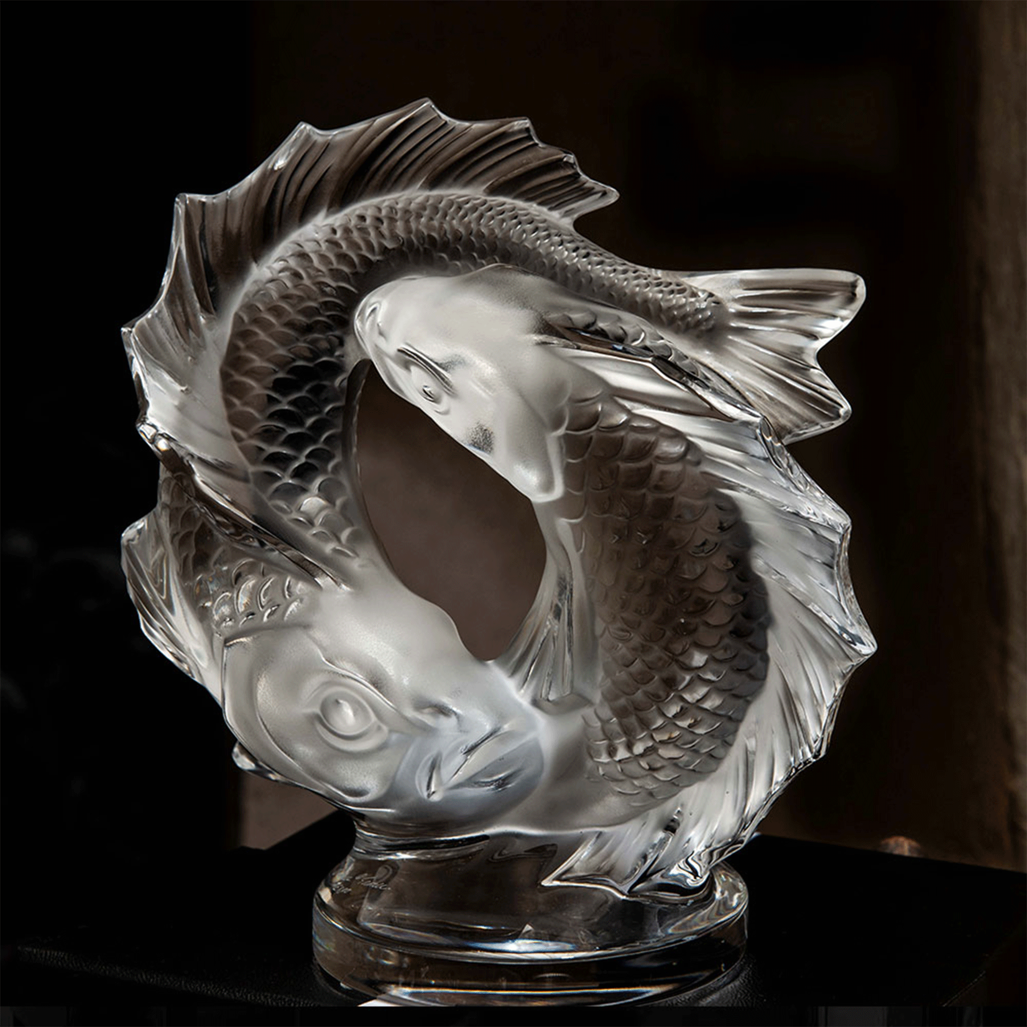 Double fish Small Crystal Sculpture
