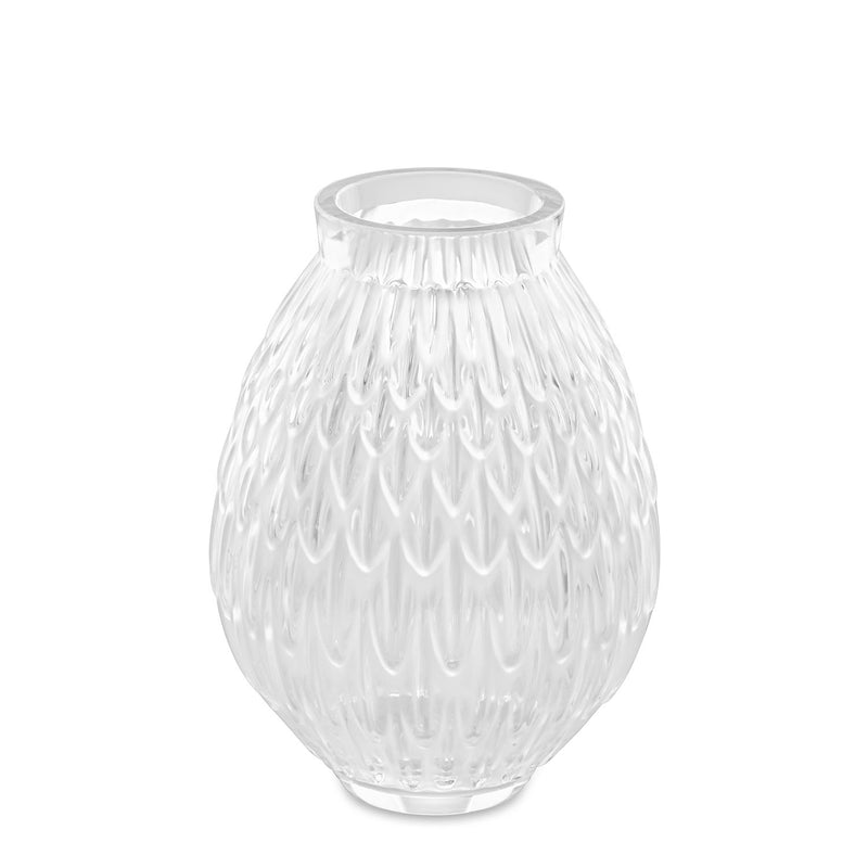 Lalique Plumes Small Clear Crystal Vase - Berry's Jewellers