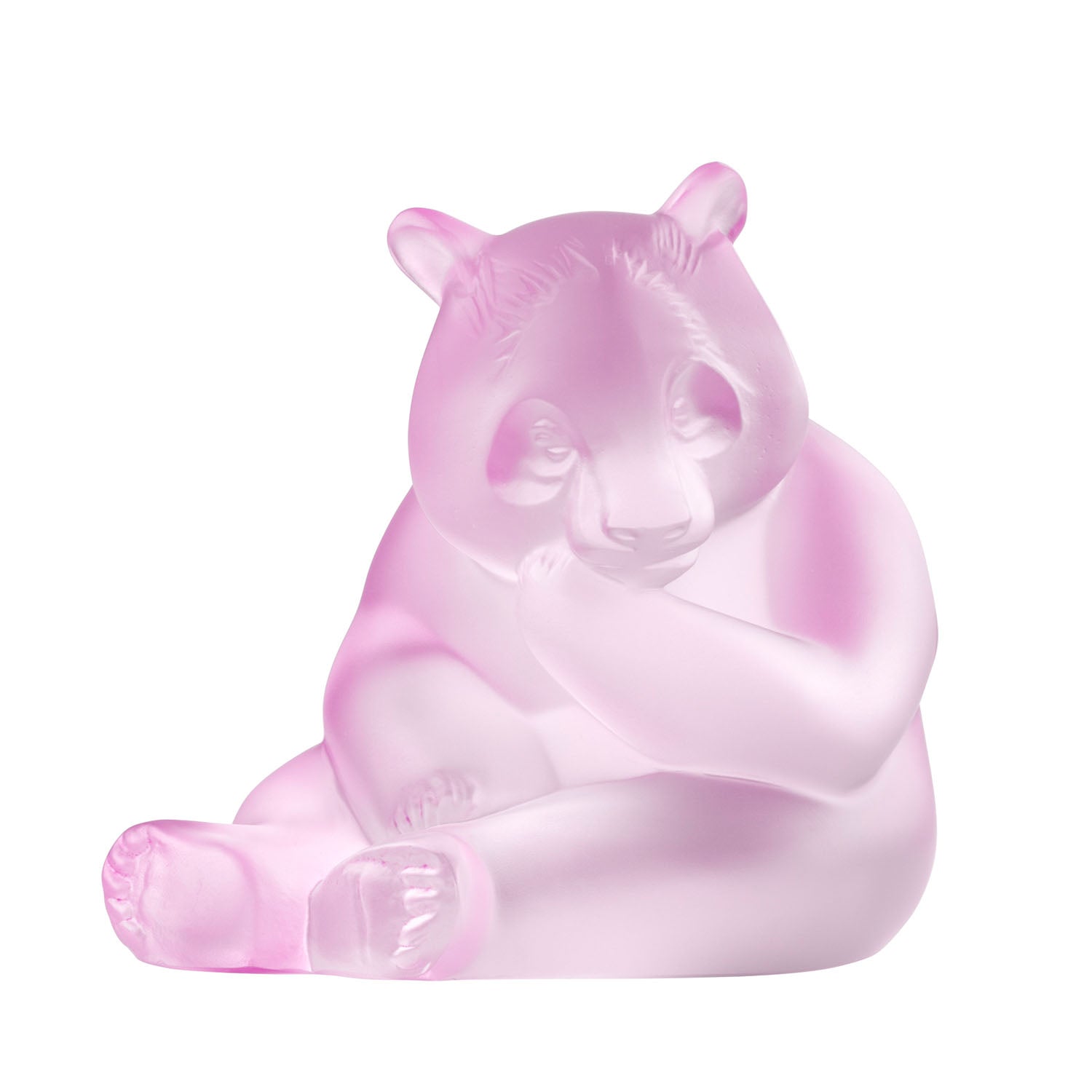 Lalique Pink Luster Crystal Panda Sculpture - Berry's Jewellers