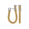Essentials 18ct Yellow Gold Diamond Set Drop Hoop Earrings