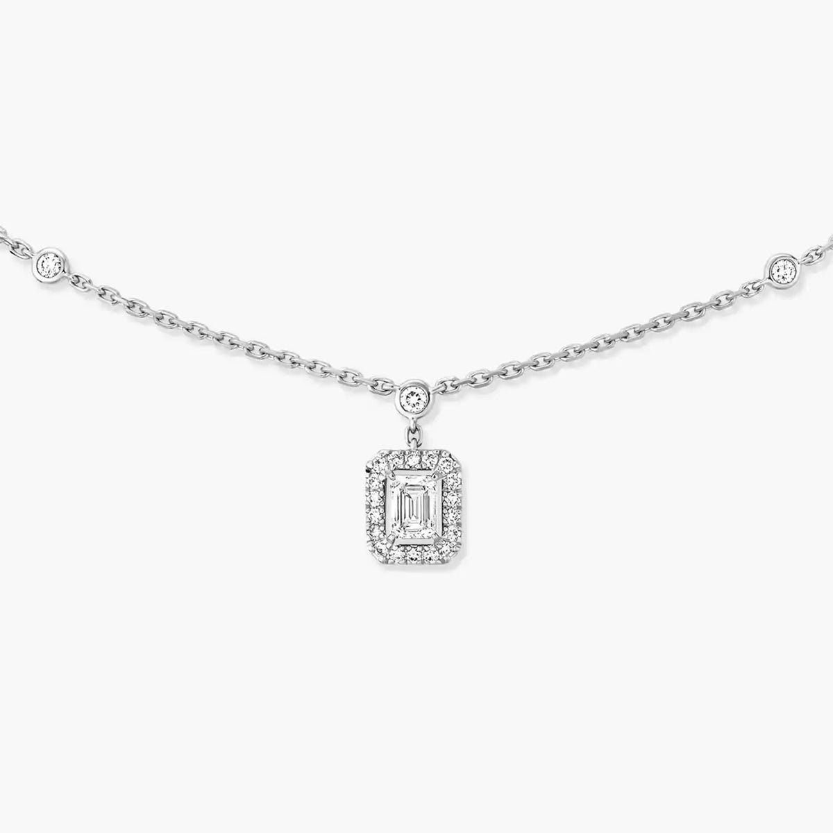 Messika Paris 18ct White Gold My Twin Trilogy Diamond Necklace - Berry's Jewellers