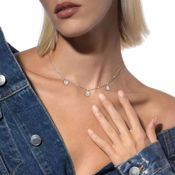 Messika Paris 18ct White Gold My Twin Trilogy Diamond Necklace - Berry's Jewellers