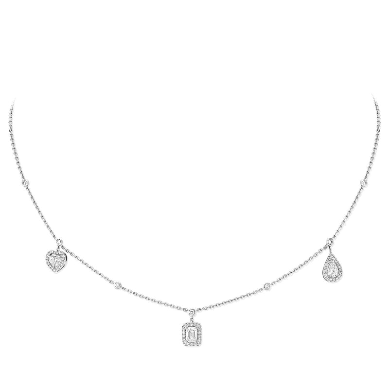 Messika Paris 18ct White Gold My Twin Trilogy Diamond Necklace - Berry's Jewellers