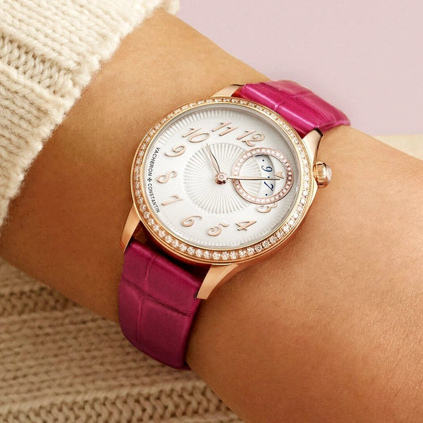 Vacheron Constantin Egerie Quartz 30mm 18ct Pink Gold Diamond Set Ladies Strap Watch - Berry's Jewellers