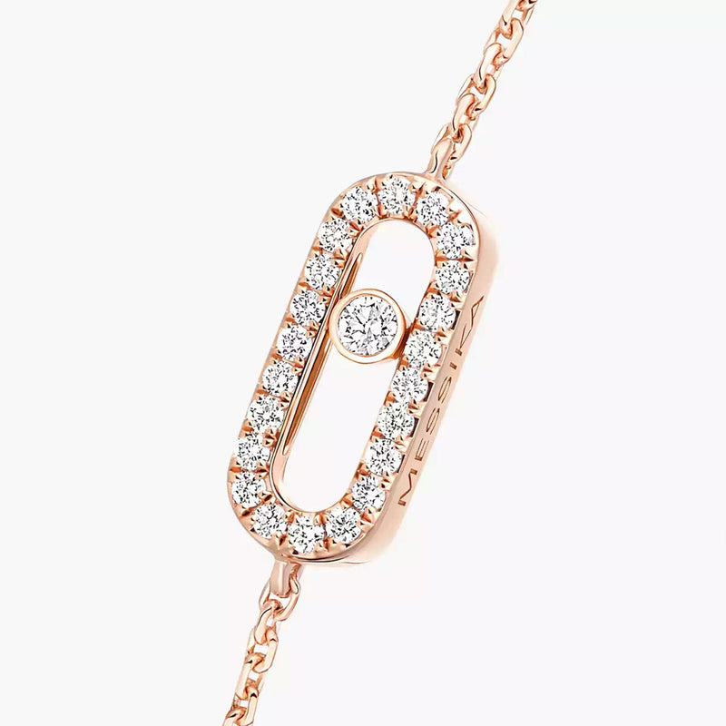 18ct Pink Gold Pave Diamond Set Messika Cares Bracelet