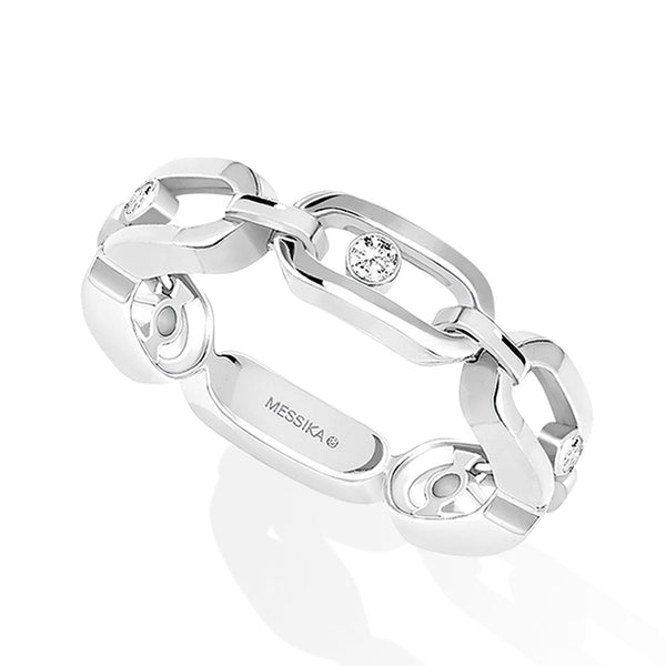 Messika Paris Move Link 18ct White Gold And Diamond Set Ring - Berry's Jewellers