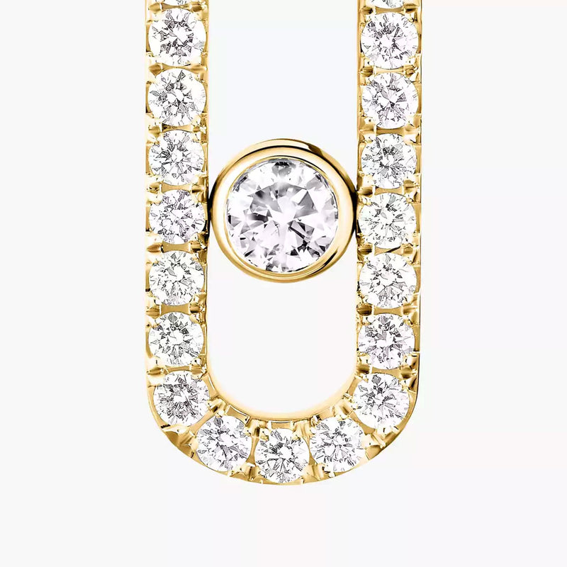 Move Uno 18ct Yellow Gold Pave-Set Diamond Earrings