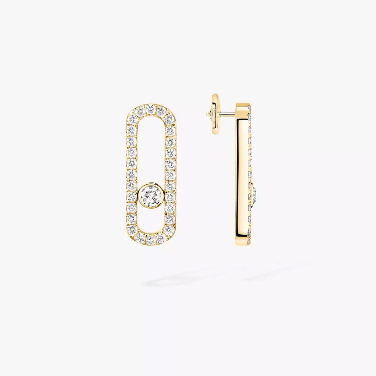 Messika Paris Move Uno 18ct Yellow Gold Pave-Set Diamond Earrings - Berry's Jewellers
