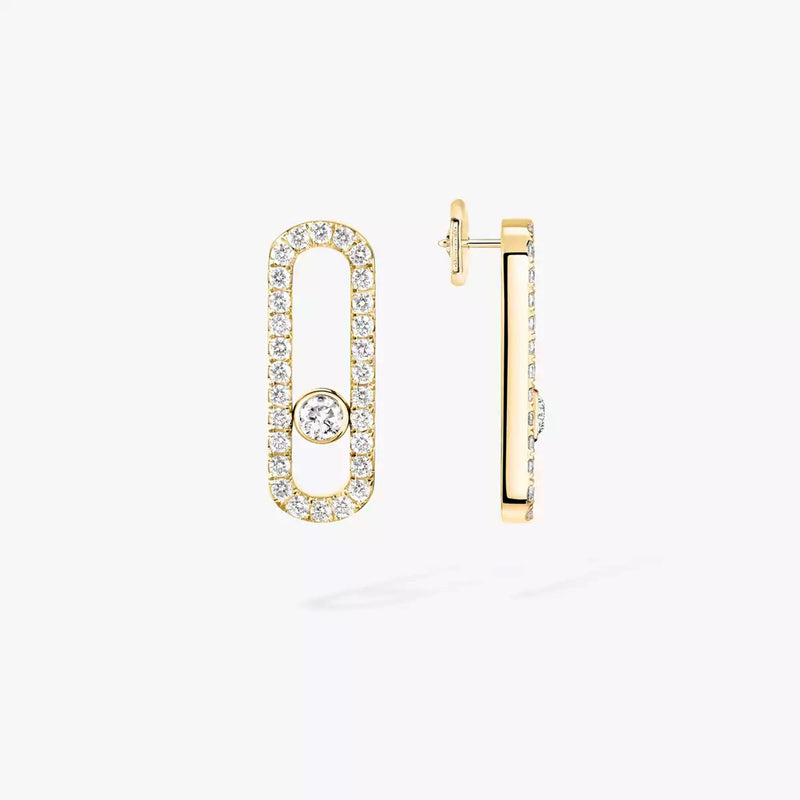 Move Uno 18ct Yellow Gold Pave-Set Diamond Earrings