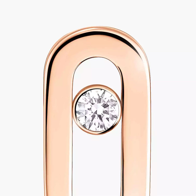 Move Uno 18ct Pink Gold Diamond Earrings