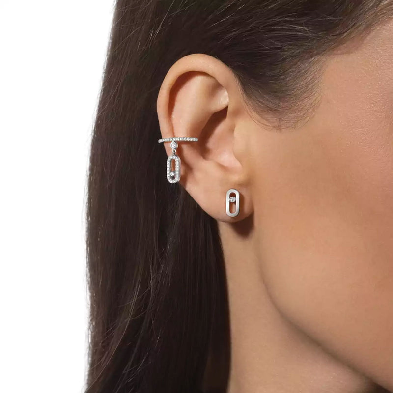 Move Uno 18ct White Gold and Diamond Earrings