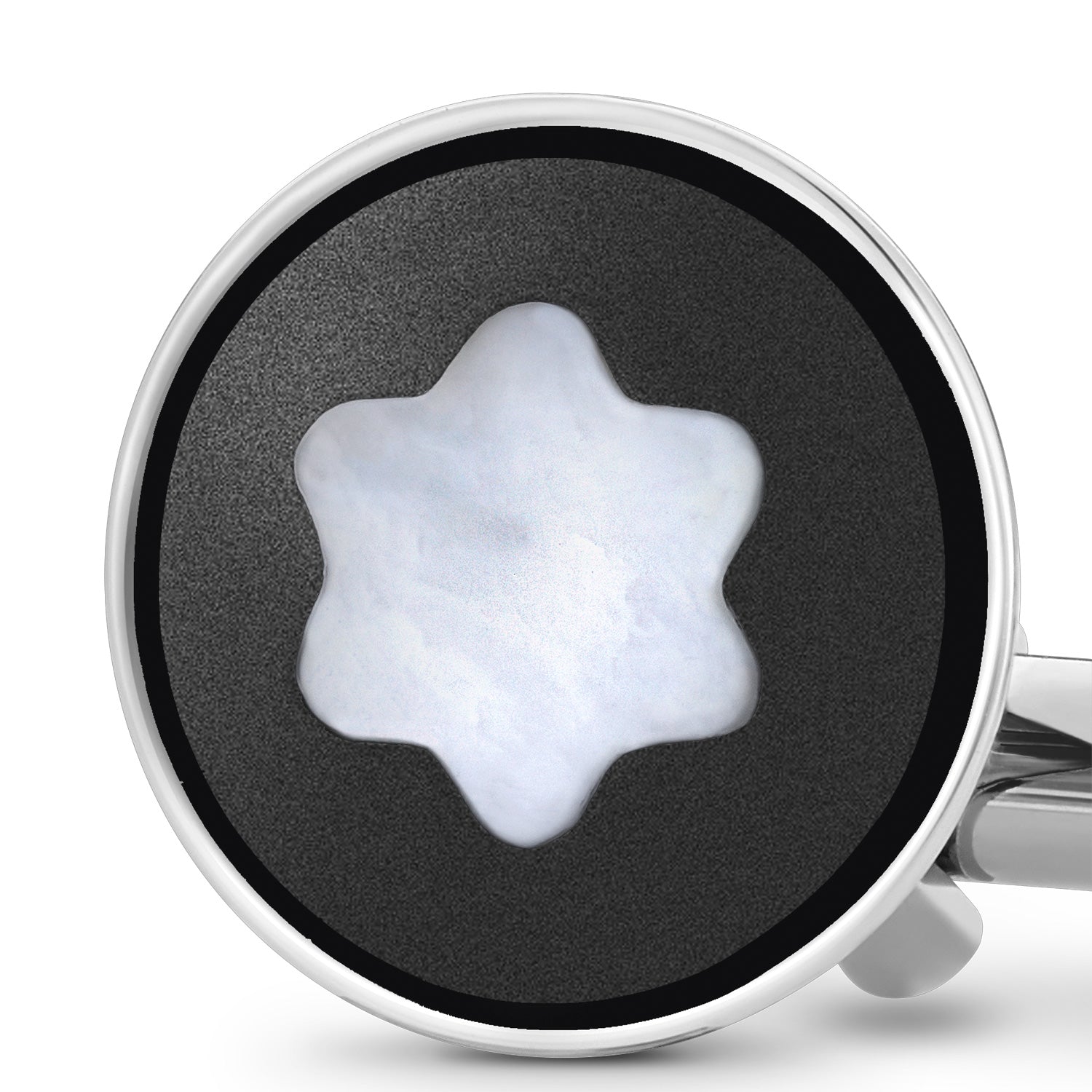 Montblanc Cufflinks with Mother of Pearl Snowcap Emblem, 123810