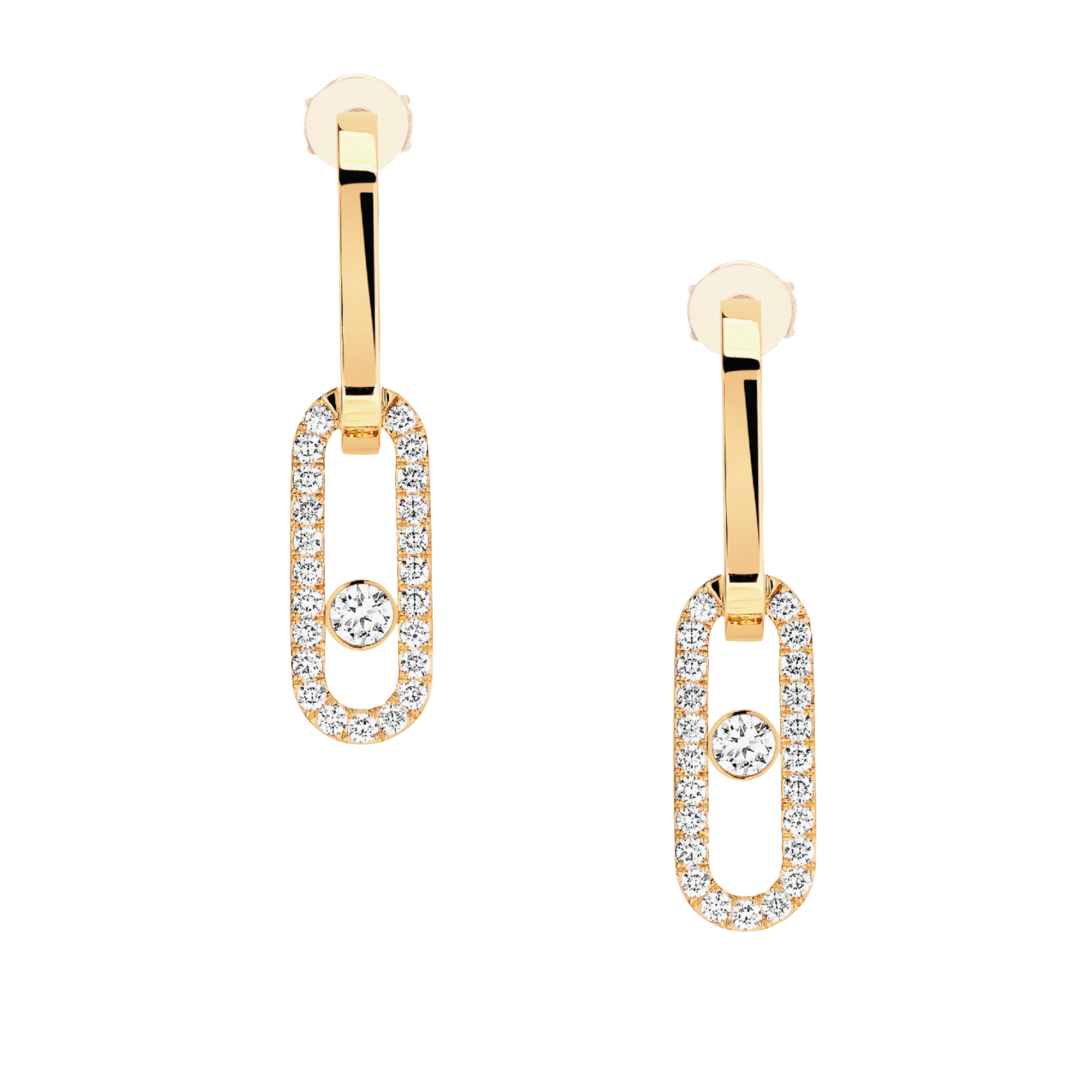 Move Link 18ct Yellow Gold Diamond Drop Earrings