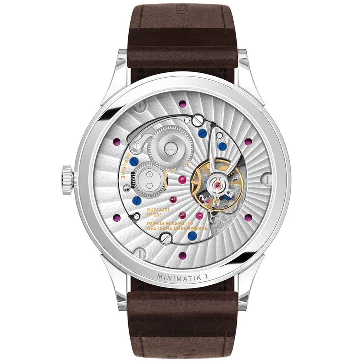 NOMOS Glashütte Nomos Minimatik 39mm Date Gold Automatic Strap Watch - Berry's Jewellers