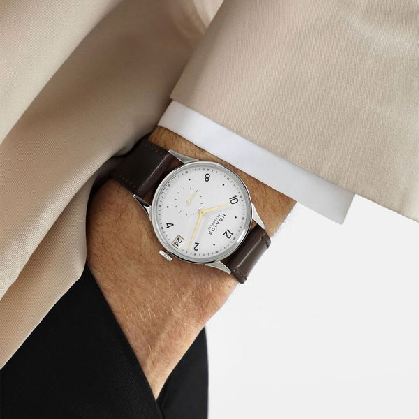 NOMOS Glashütte Nomos Minimatik 39mm Date Gold Automatic Strap Watch - Berry's Jewellers