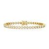 18ct Yellow Gold Round Brilliant Cut Diamond Tennis Bracelet