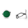 Montblanc Meisterstück Steel Cufflinks With Patterned Green Lacquer Inlay - Berry's Jewellers