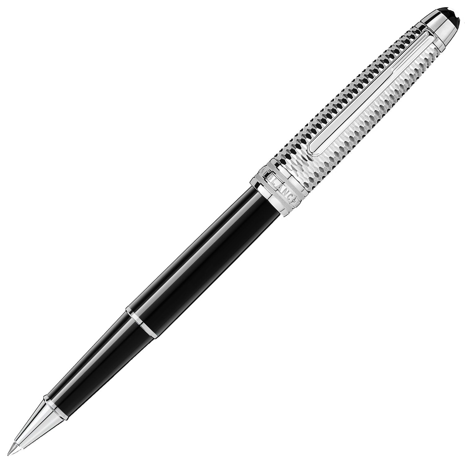 Montblanc Meisterstuck Doue Geometry Platinum Finish Roller Ball Pen - Berry's Jewellers
