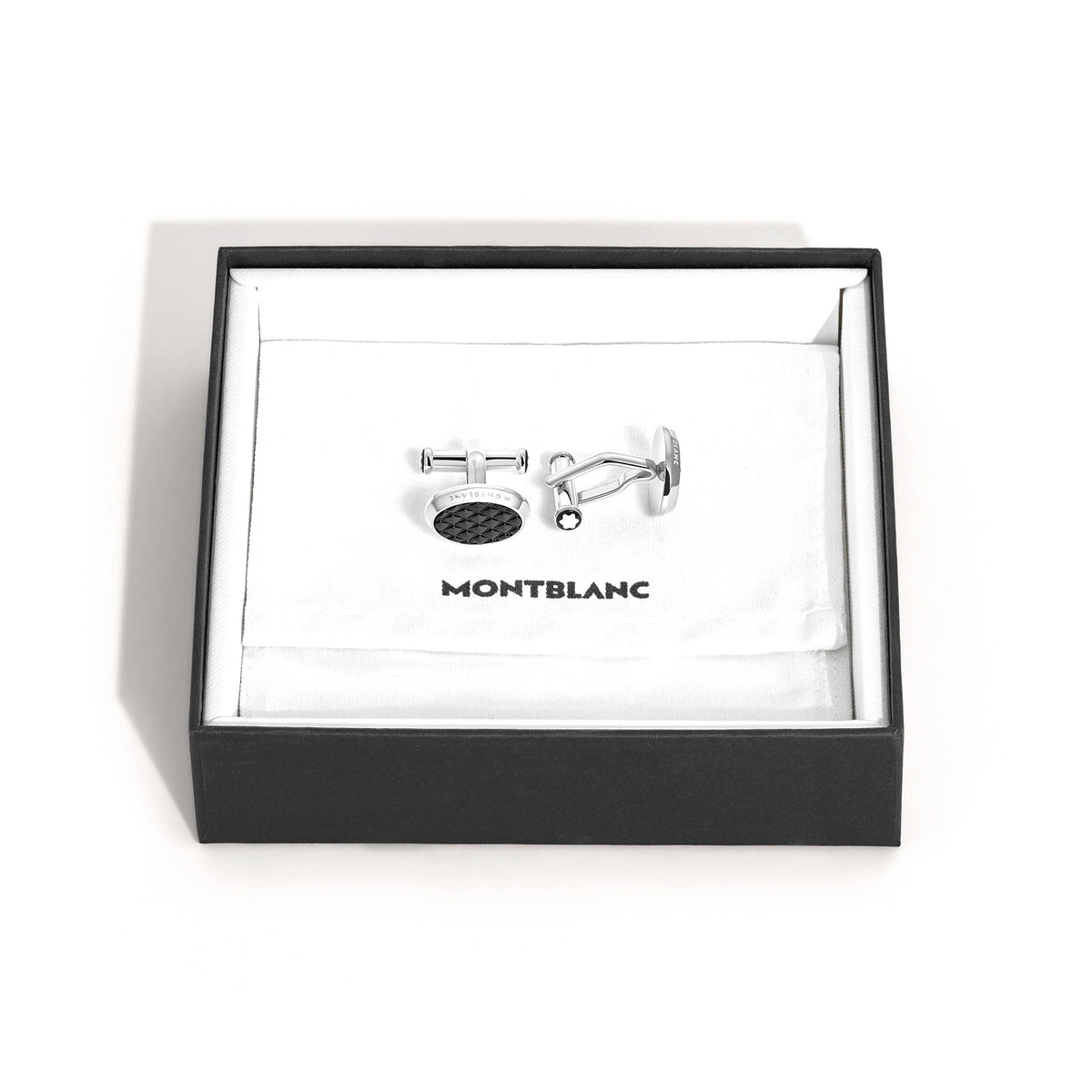 Montblanc Meisterstück Oval Cufflinks with Geometric Lacquer Inlay - Berry's Jewellers
