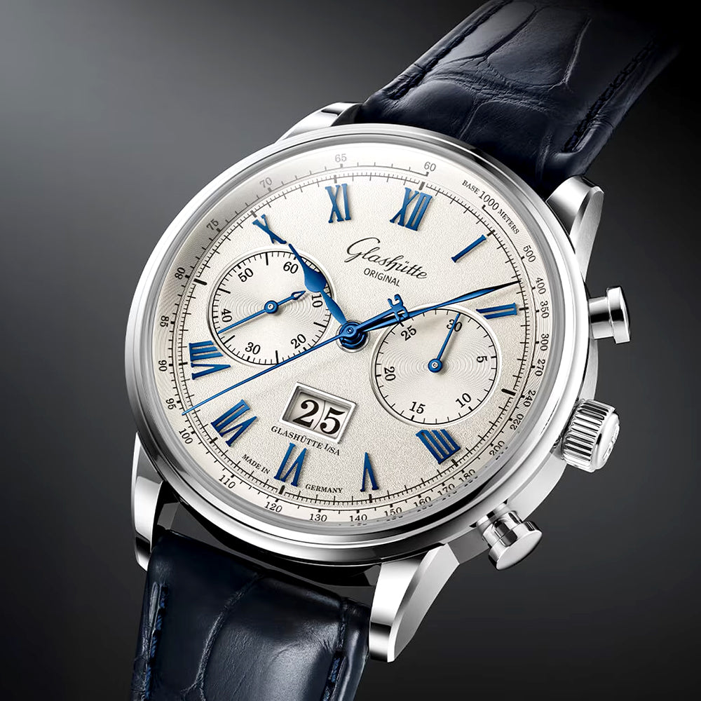 Senator Chronograph 41mm Steel Blue Strap Automatic Watch